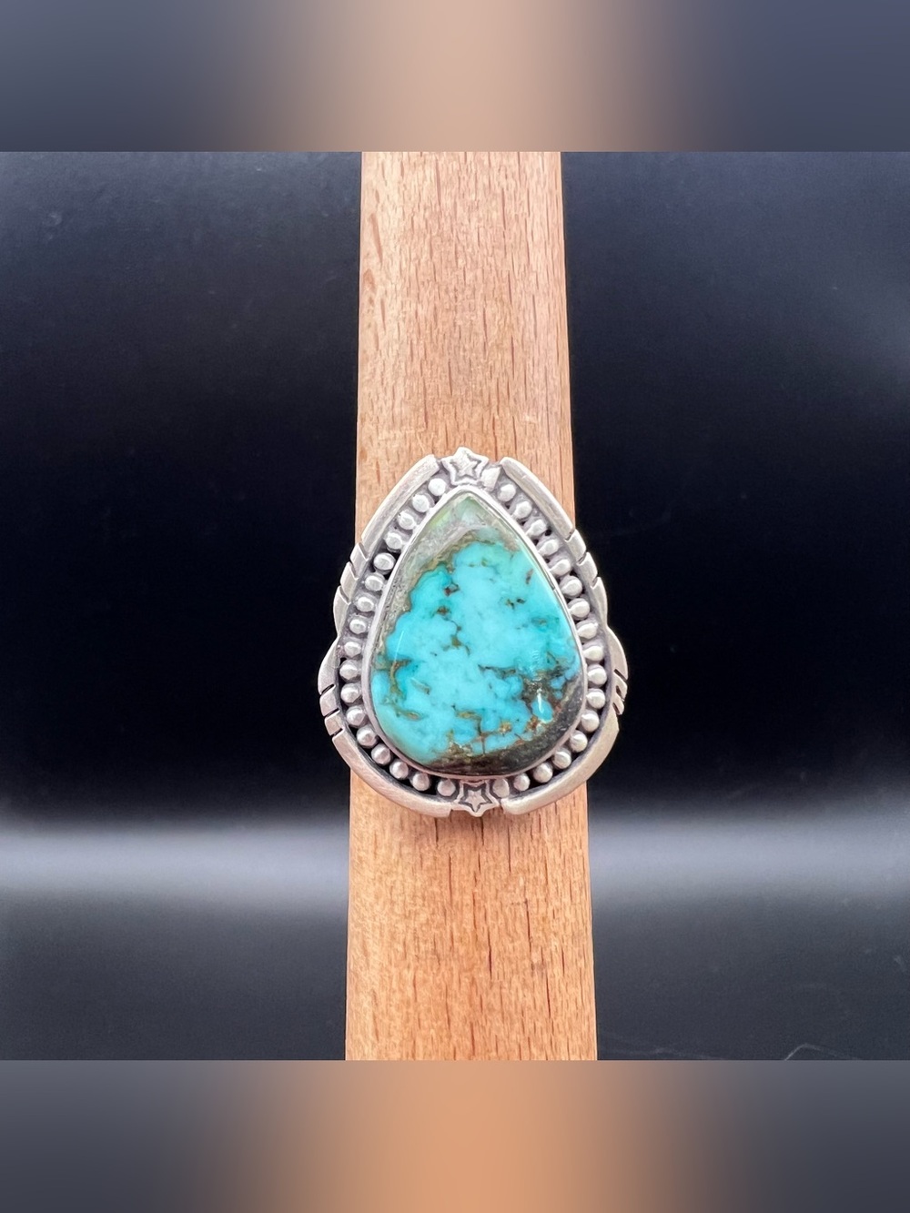 Sterling Silver Black Jack Turquoise Ring